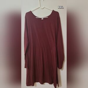 Old Navy Burgundy Long Sleeve Dress Size XXL
